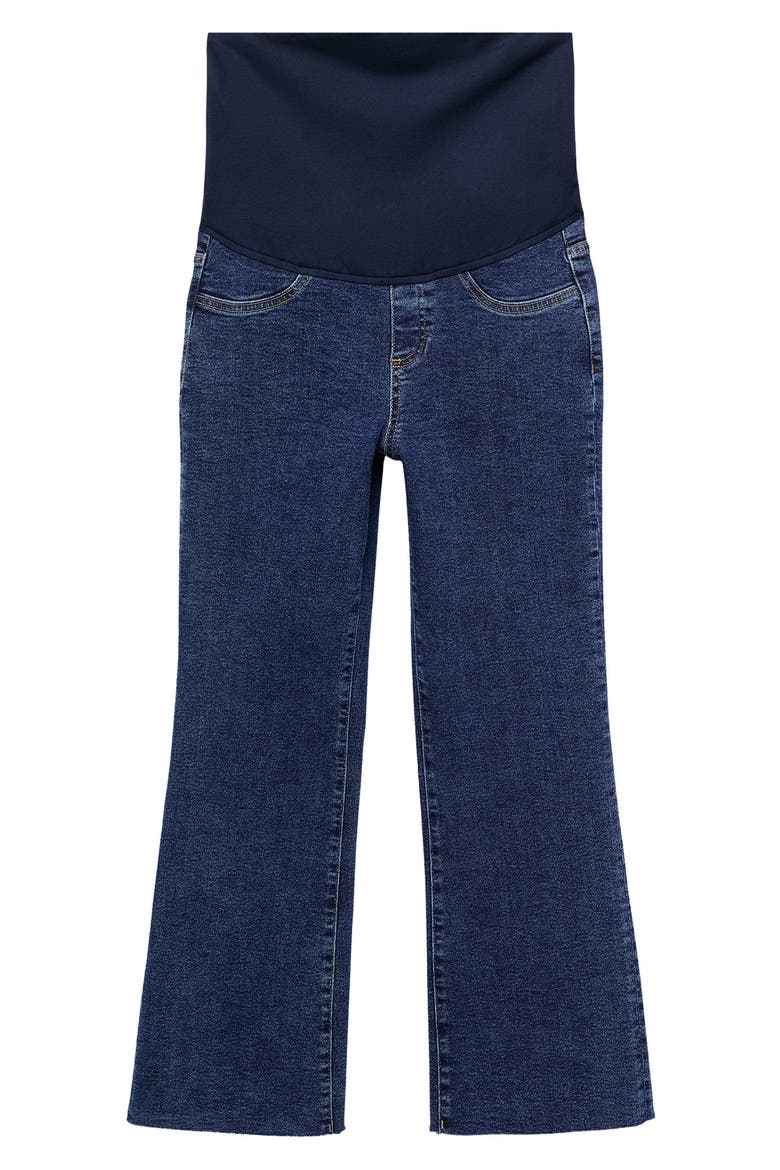 Over the Bump Raw Hem Straight Leg Maternity Jeans, Alternate, color, OPEN BLUE