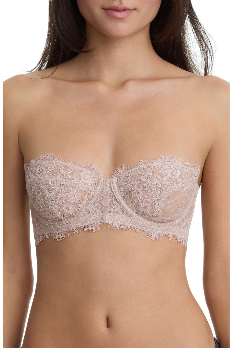 Entice Strapless Lace Underwire Bra, Main, color, CASHMERE
