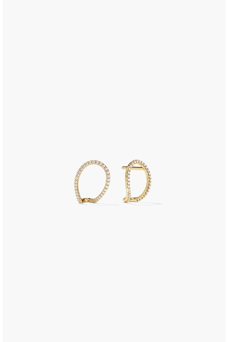 Interconnected Loop Pavé Diamond Stud Earrings, Main, color, Yellow Gold