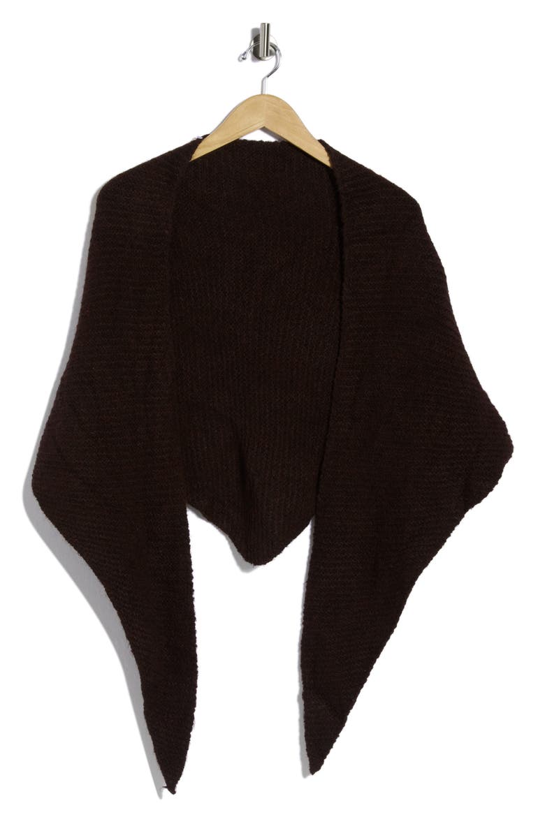 Chunky Triangle Scarf, Main, color, BROWN