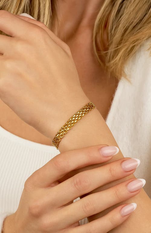 Hollywood Sensation Amelia Sparkle Stack Adjustable Cz Chain Bracelet In Gold