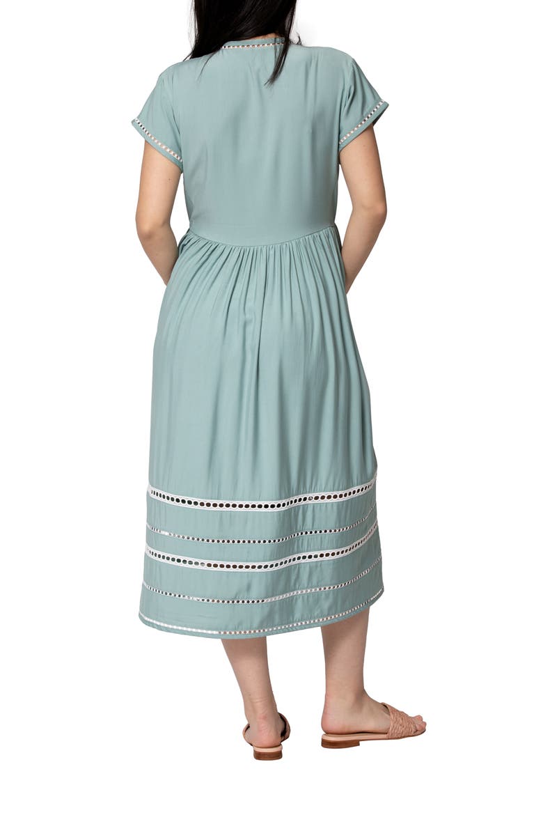 Delphi Maternity Midi Dress, Alternate, color, SAGE GREEN