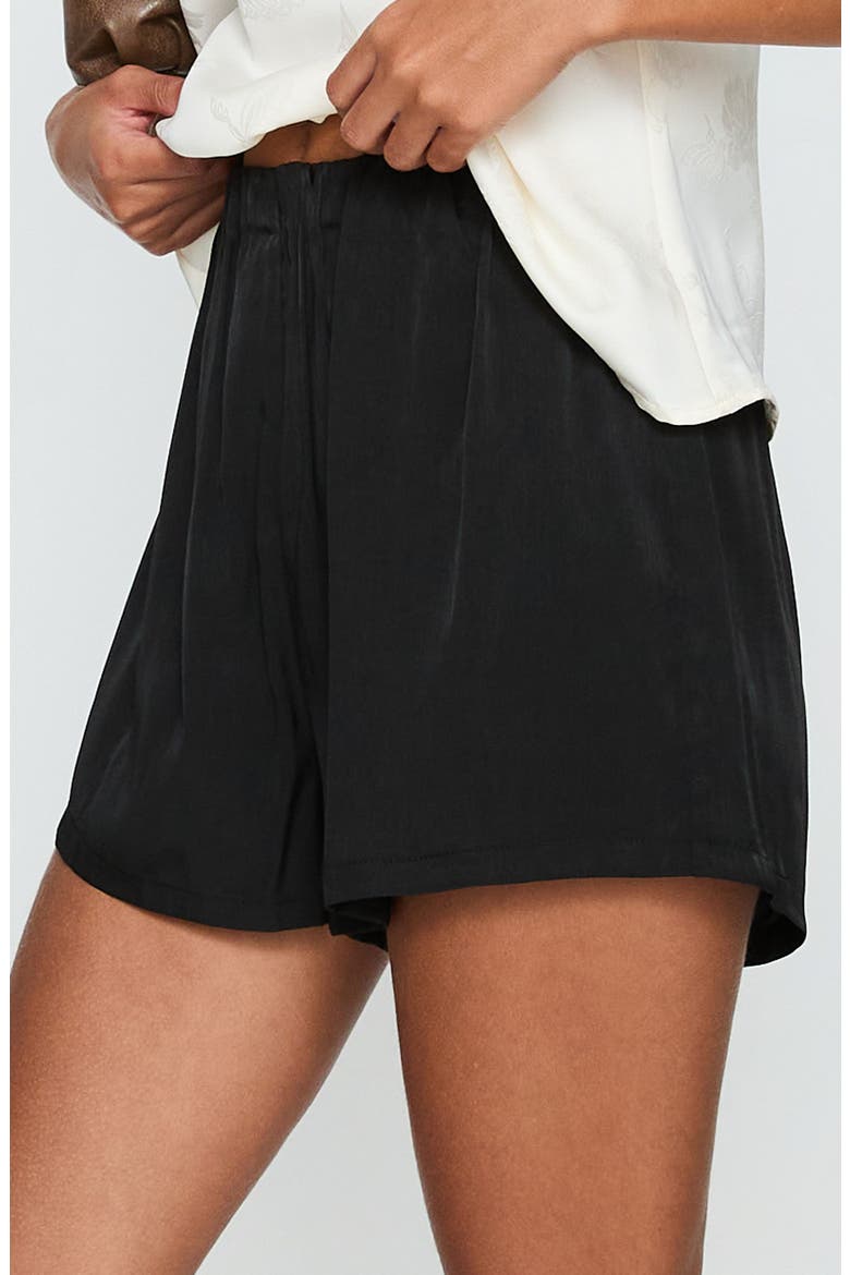 Breina Satin Micro Shorts, Alternate, color, BLACK