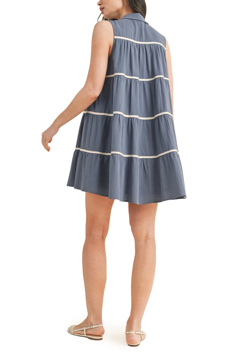 WISHLIST Stripe Tiered Mini Shirtdress, Alternate, color, 