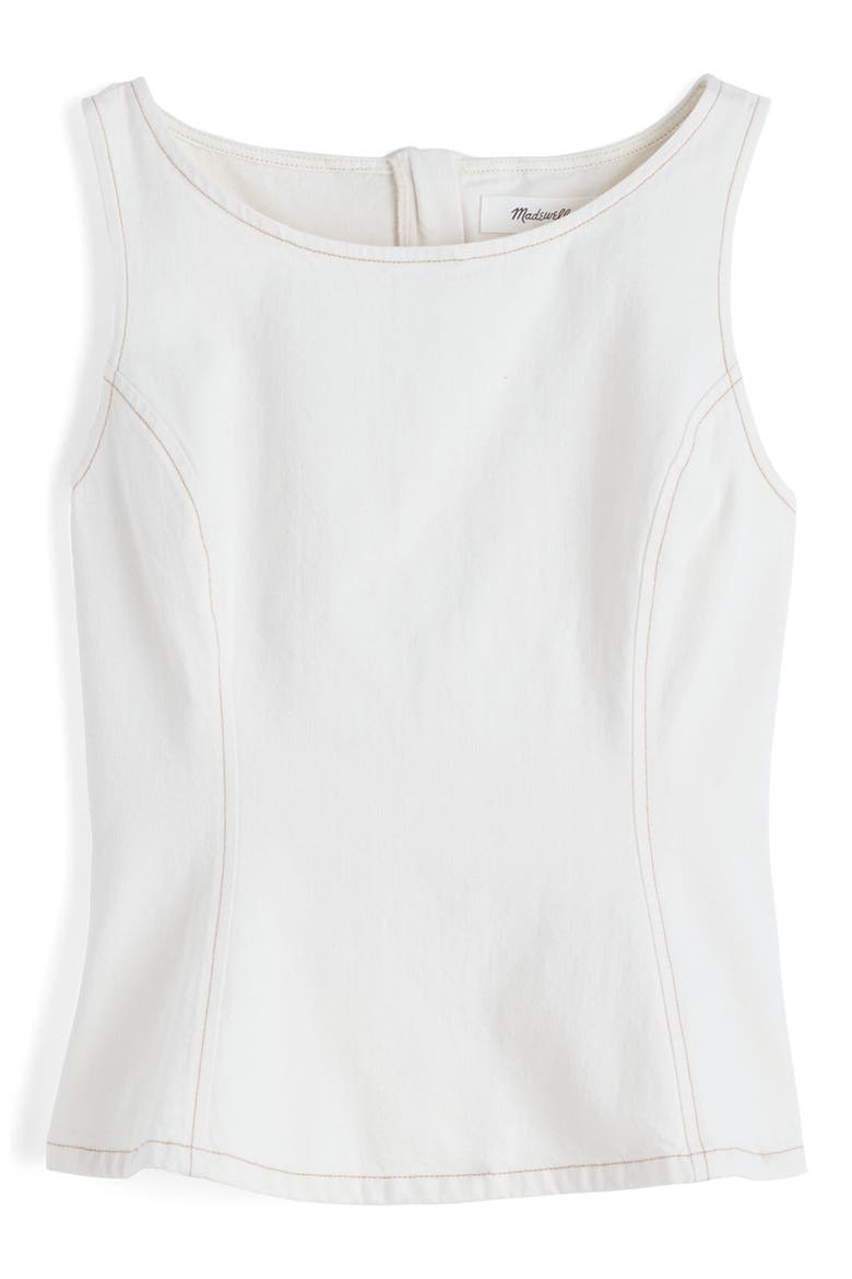 Boat Neck Denim Shell, Alternate, color, VINTAGE CANVAS