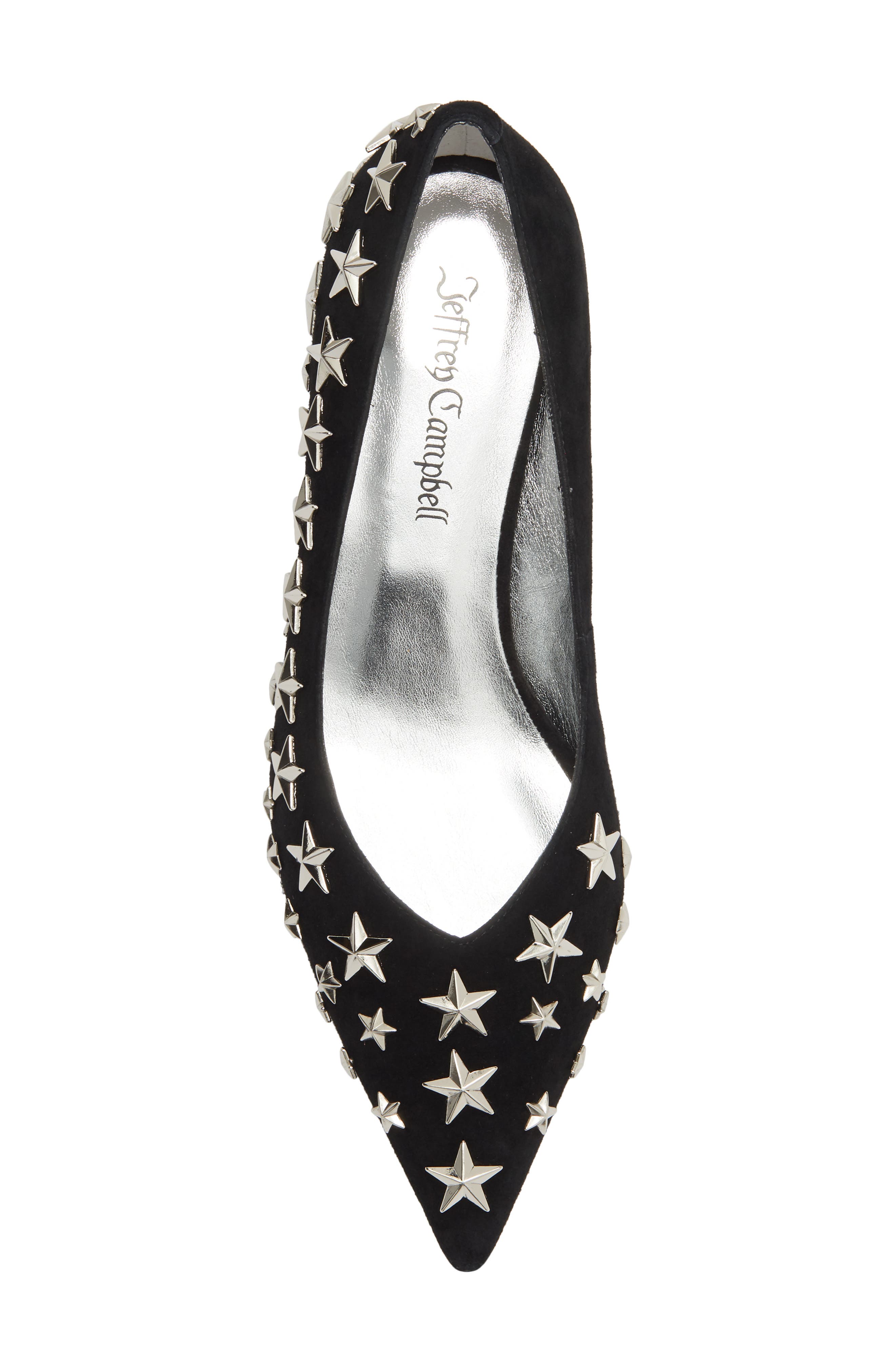 Starpower Studded Pump, Alternate, color, BLACK SUEDE SILVER