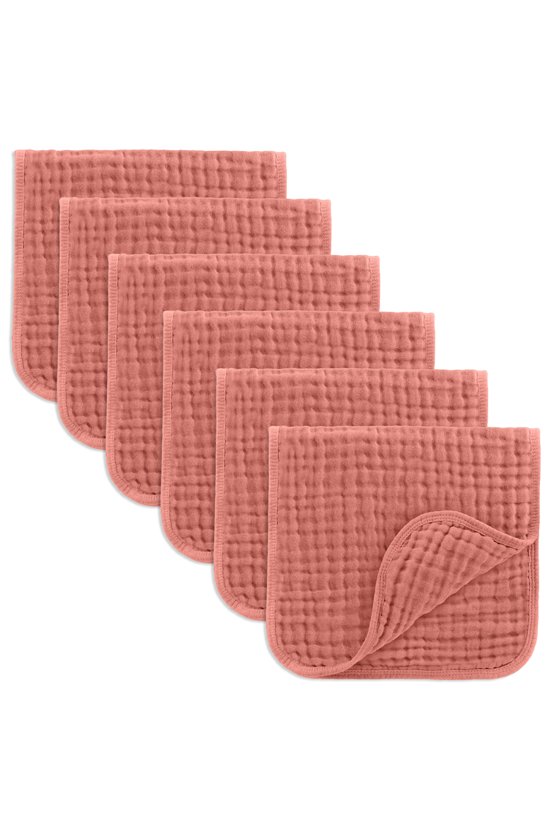 Muslin Burp Cloths - Pack of 6, Main, color, Dusty Rose