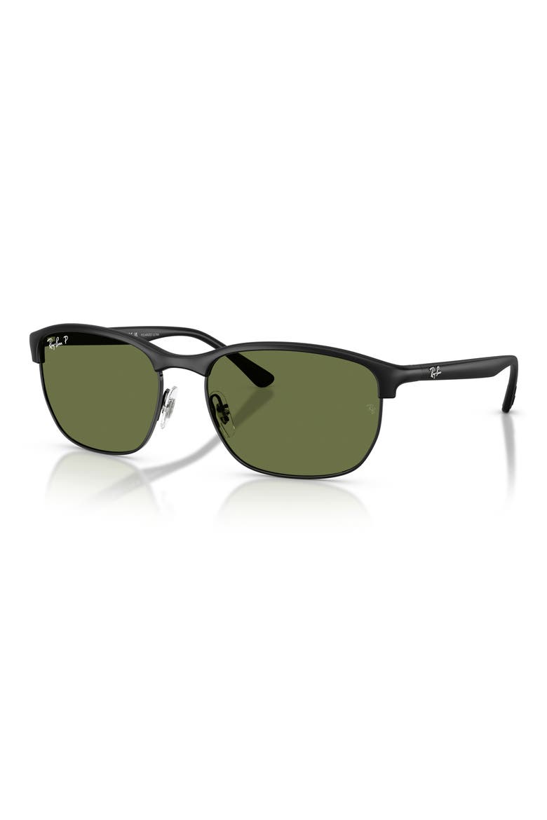 Gender Inclusive RB4469 59mm Polarized Square Sunglasses, Alternate, color, SAND BLACK / GREEN