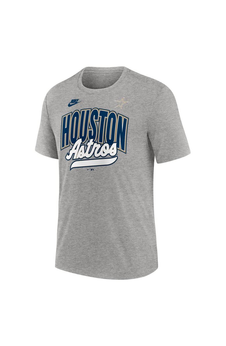 Nike Men's Nike Heather Gray Houston Astros Cooperstown Collection Retro Tri-Blend T-Shirt, Alternate, color, Heather Gray