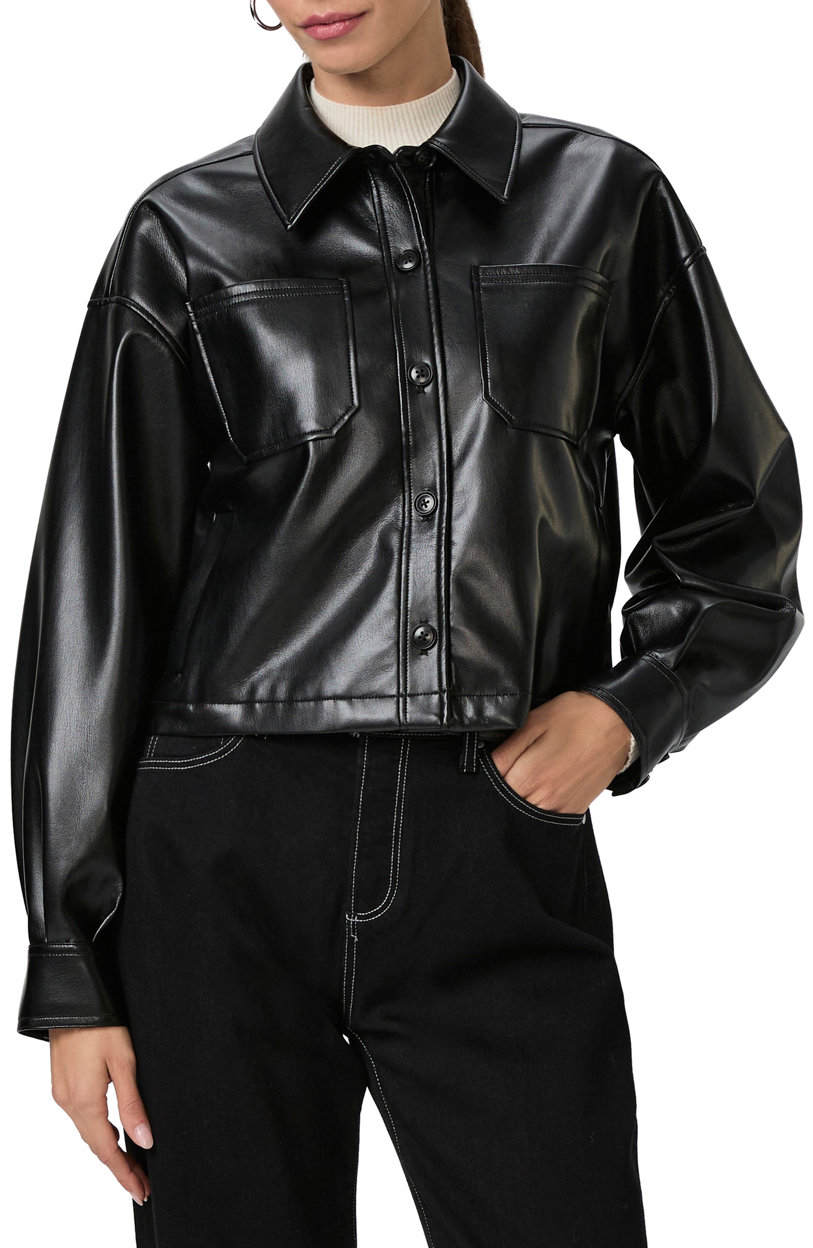 PAIGE Connor Faux Leather Shacket