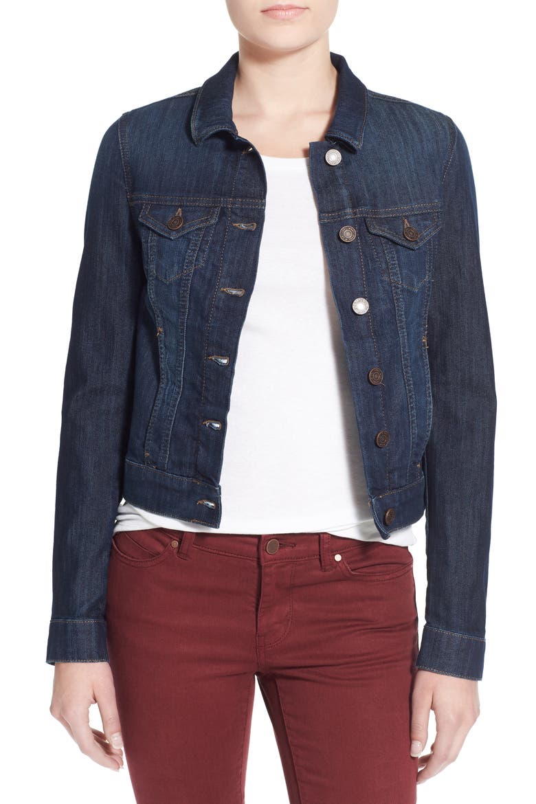 'Samantha' Denim Jacket, Main, color, DARK NOLITA