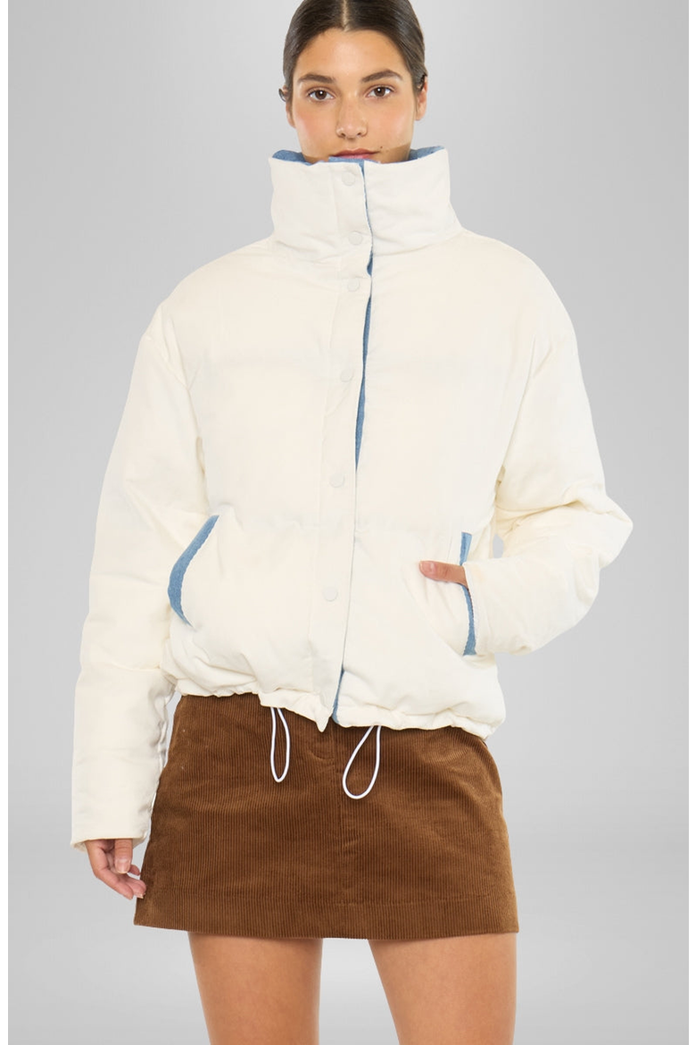 Yerba Relaxed Puffer Jacket, Alternate, color, White / Blue