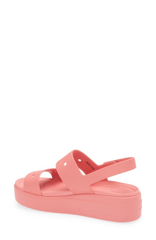 Crocs Brooklyn Slingback Platform Wedge Sandal In Hot Blush
