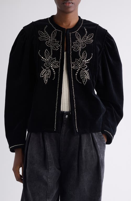 Isabel Marant Pietra Stud-embellished Velvet Jacket In Black