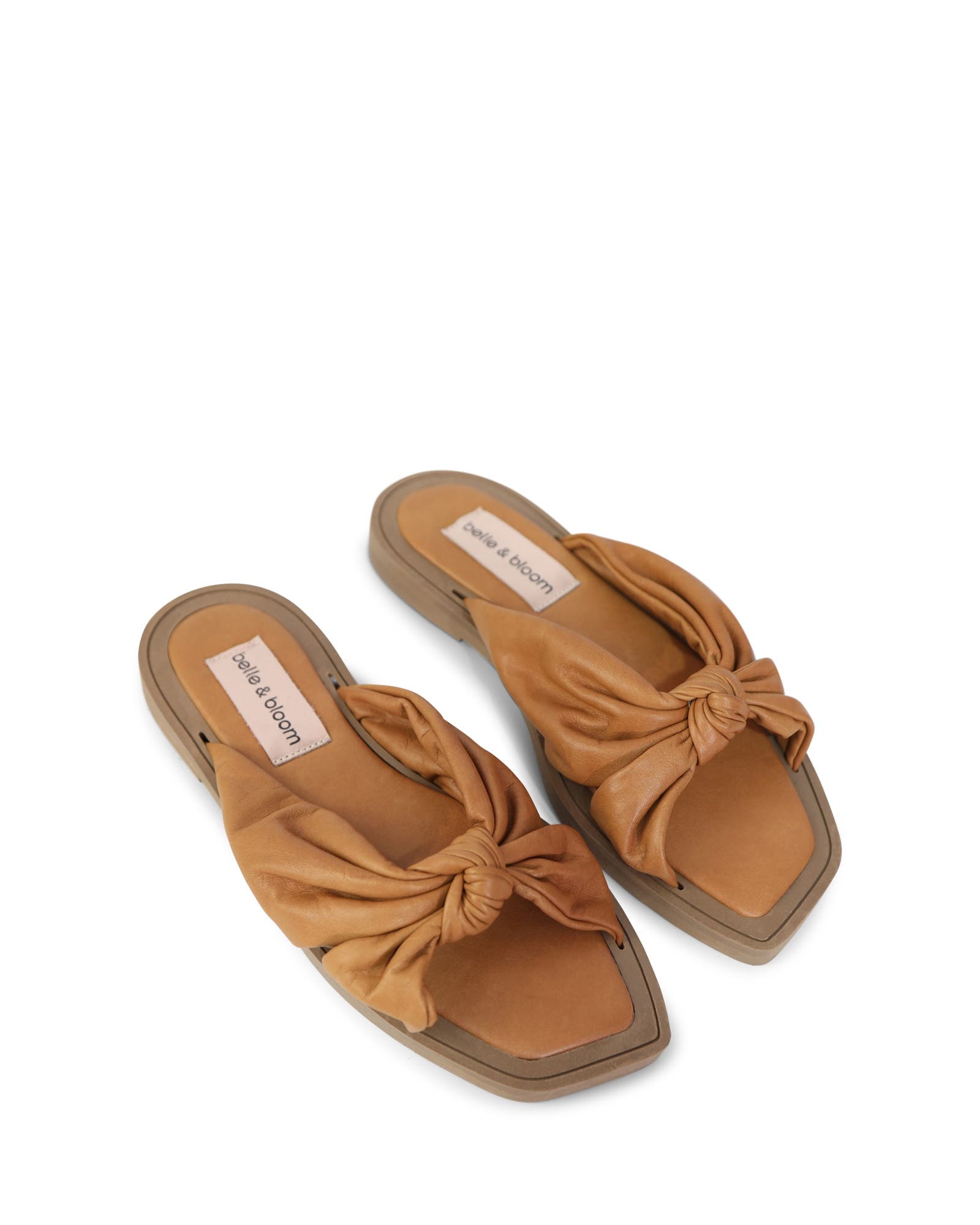Belle & Bloom You & I Knot Detail Slides, Alternate, color, Brown