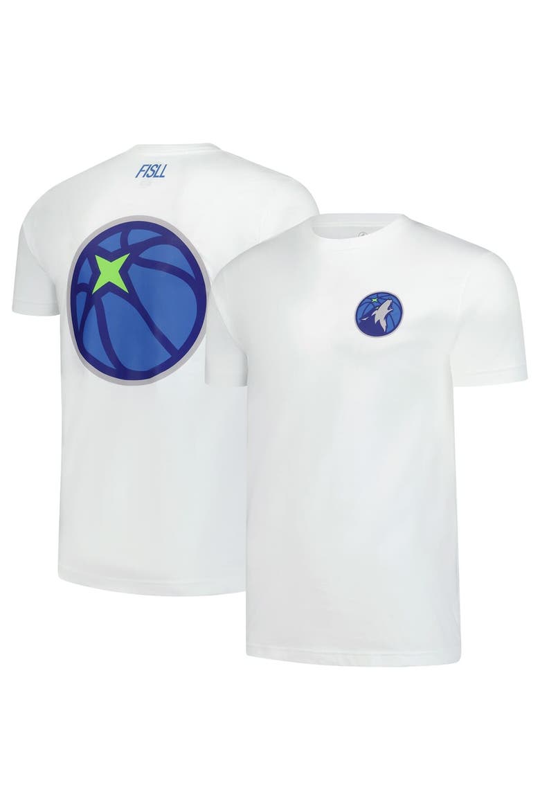 Unisex FISLL  White Minnesota Timberwolves Burst Logo T-Shirt, Main, color, White