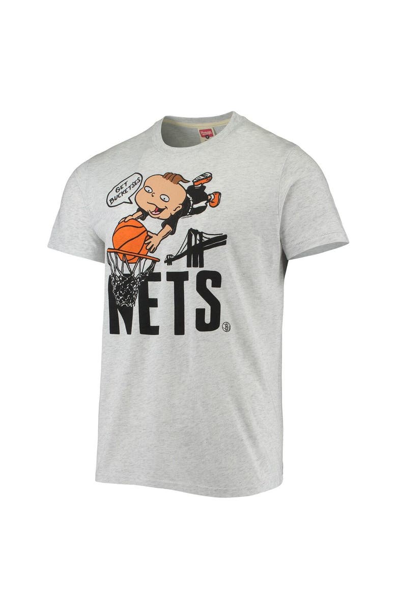 Homage Men's Homage Ash Brooklyn Nets NBA x Rugrats Tri-Blend T-Shirt, Alternate, color, Ash
