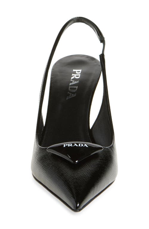 Prada Women Brushed Leather Slingback Pumps In Black