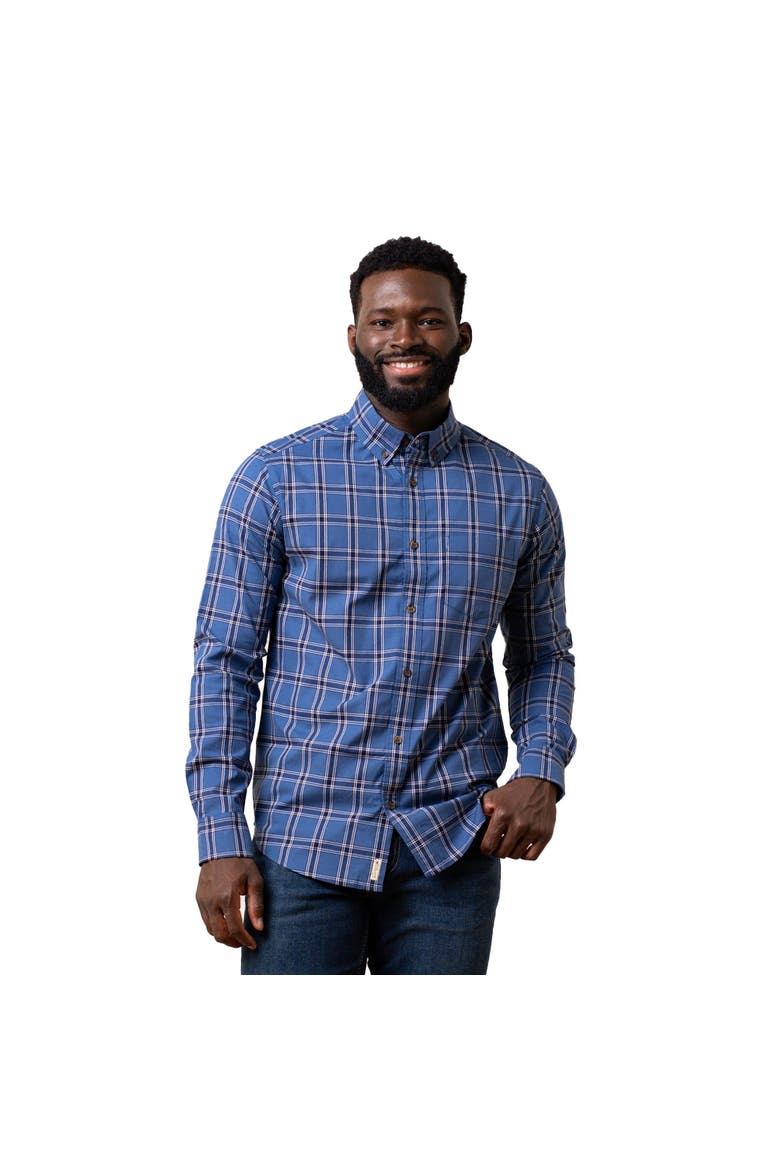 Men's Organic Stretch Poplin Shirt, Main, color, Dark Blue Homeroom Plaid