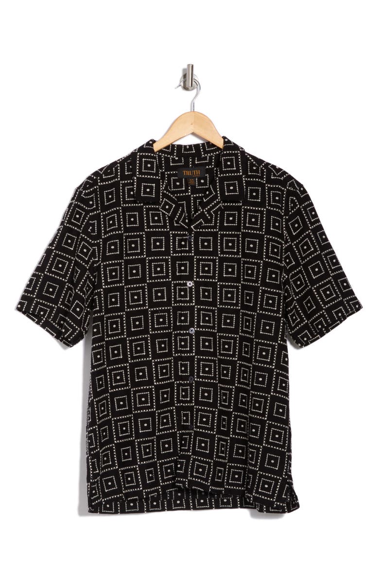 TRUTH Short Sleeve Button Front Embroidered Shirt, Alternate, color,