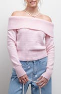 Blu Pepper Off the Shoulder Crop Sweater