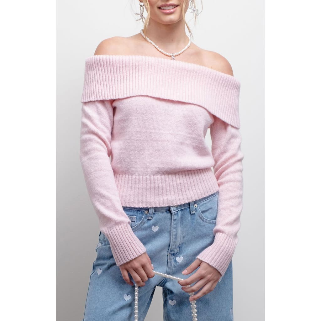 BLU PEPPER BLU PEPPER OFF THE SHOULDER CROP SWEATER