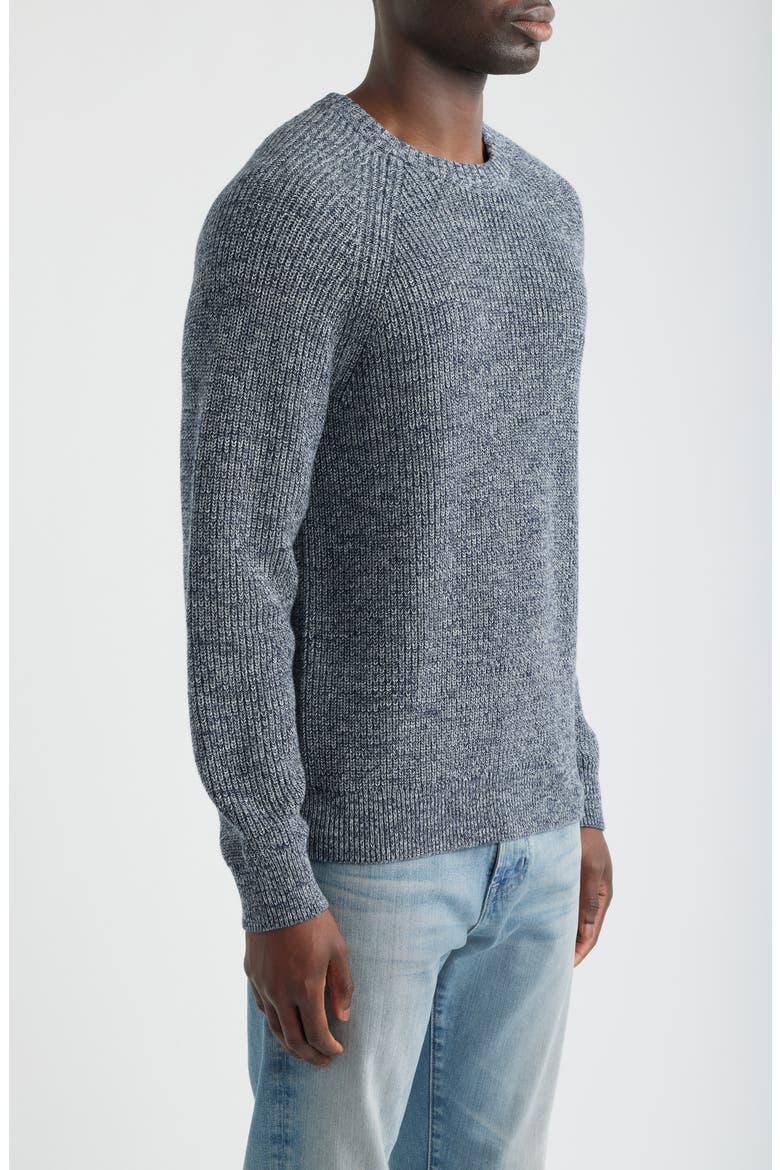 Shaker Stitch Cotton Sweater, Alternate, color, INK MARL