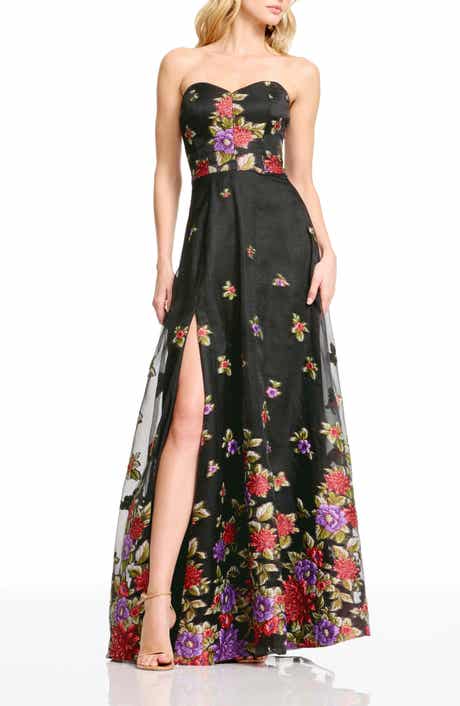 Imogen Floral Strapless Gown