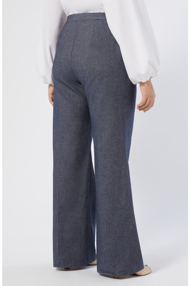 Brigitta Cotton Blend Pants, Alternate, color, BLUE JEANS