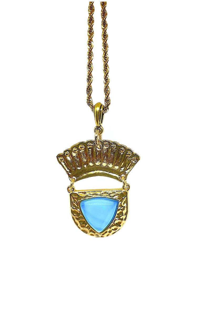 Lunaversoul Chalcedony Venilia Necklace, Main, color, Gold/Blue
