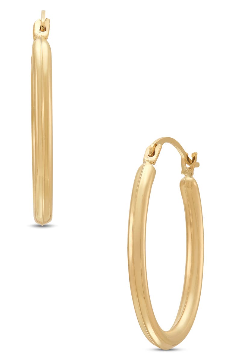 Frankie & Zoe Tube Oval Hoop Earrings, Alternate, color, Yellow Gold