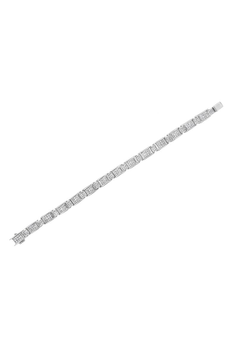 14K White Gold 5Cttw Diamond Alternating Station Tennis Bracelet, Alternate, color, White