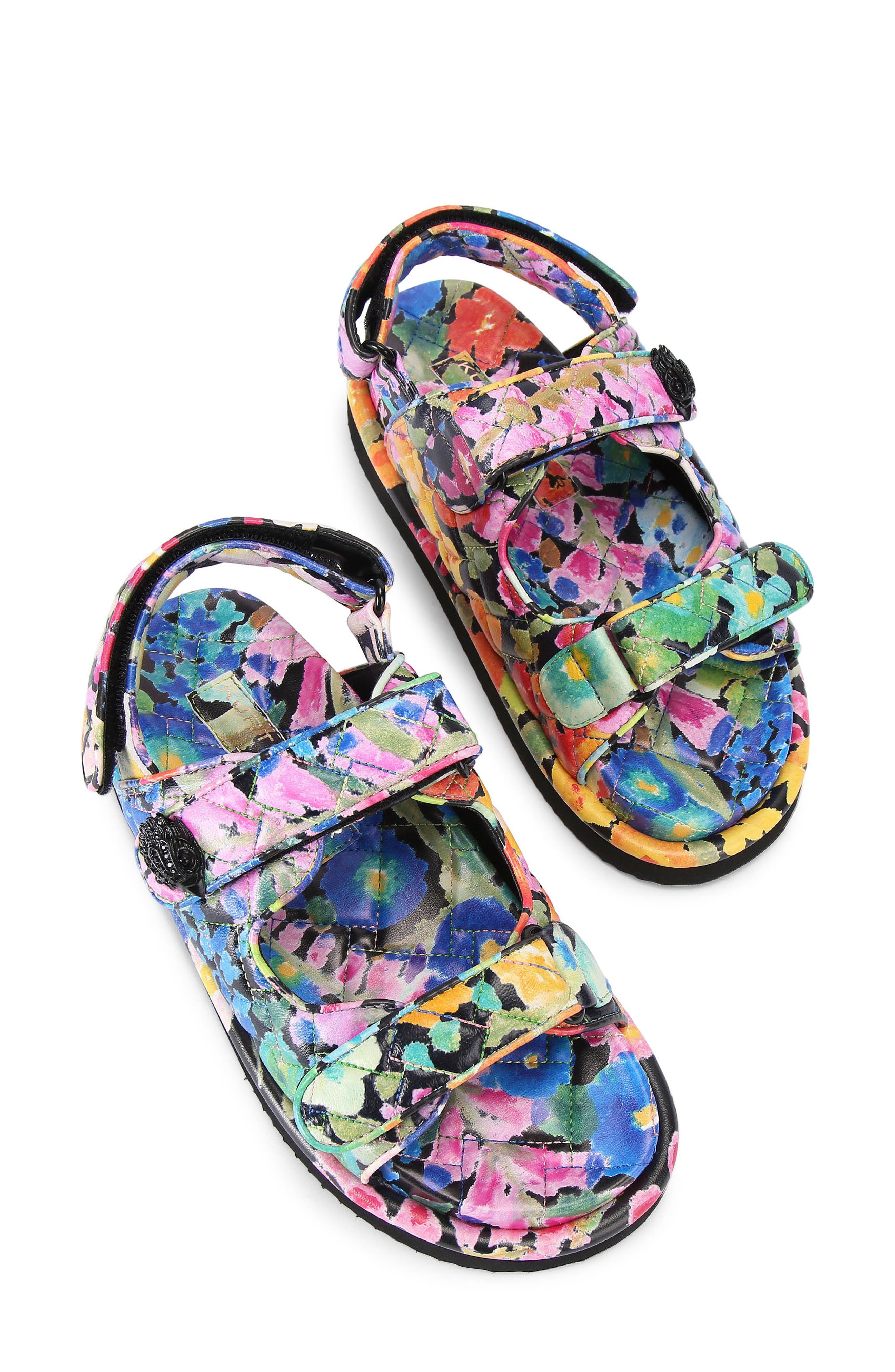 Kurt Geiger London Orson Floral Print Quilted Sandal, Alternate, color, 