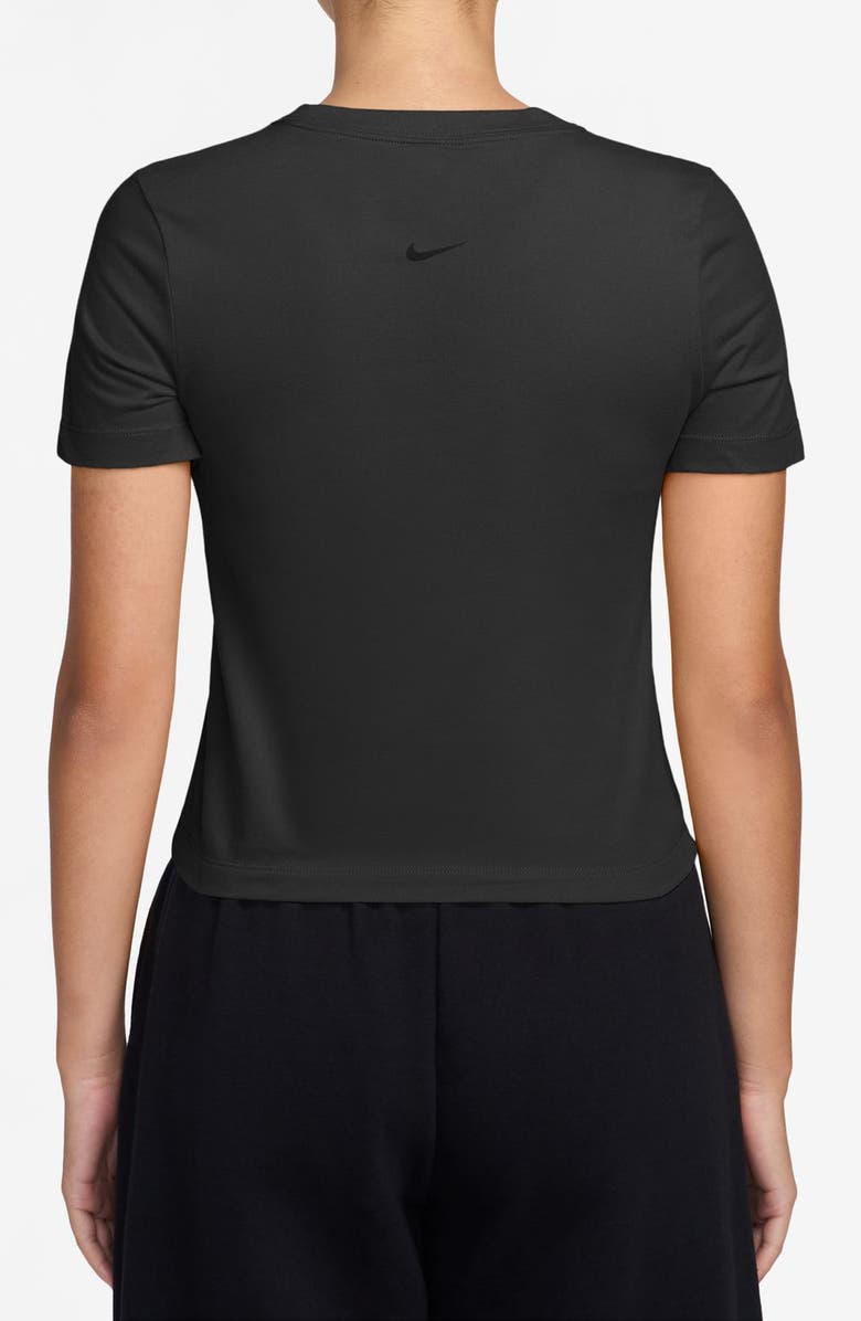 Nike Sportswear Swoosh Burnout Logo T-Shirt, Alternate, color, Black/ Black