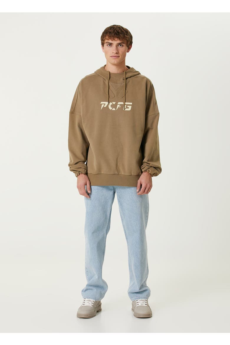 Cotton  Hoodie, Alternate, color, Brown