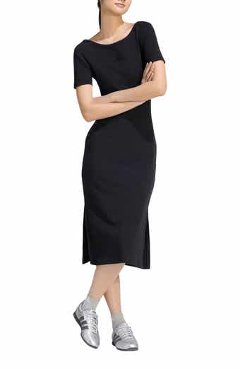 Rib Short Sleeve Midi Dress