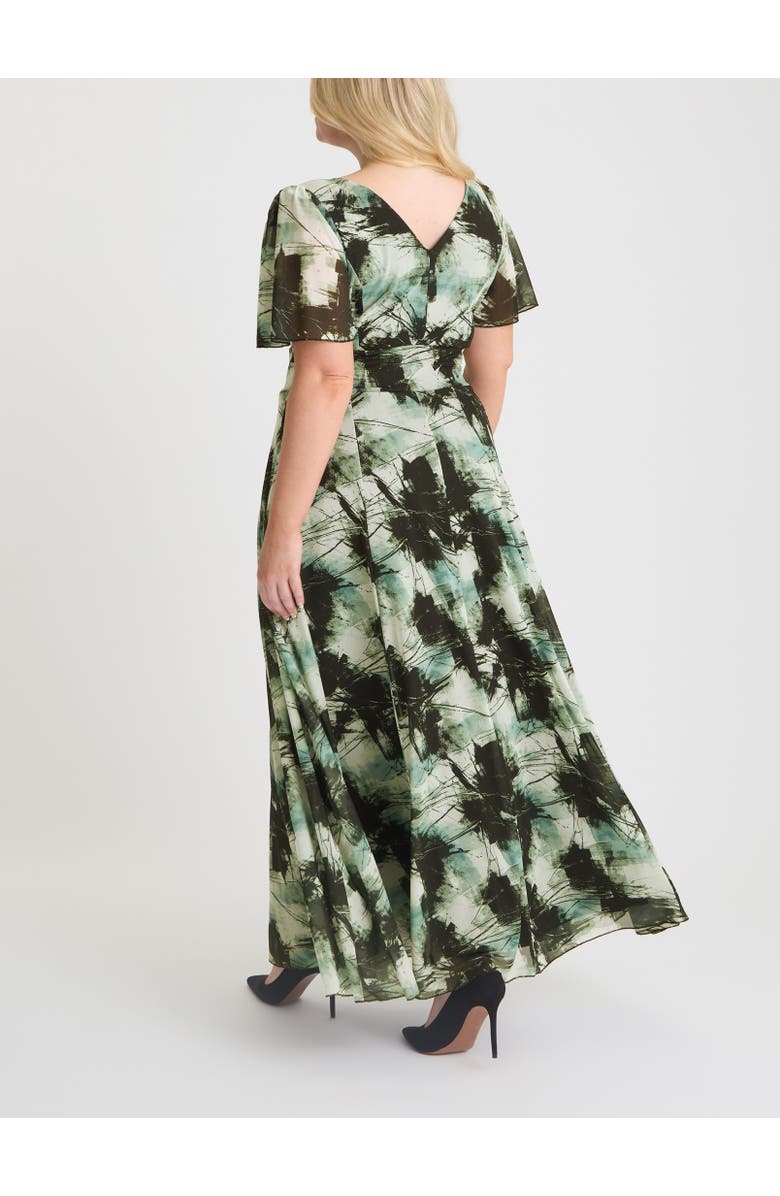 Scarlett & Jo Isabelle Abstract Angel Sleeve Dress, Alternate, color, Black Grey Ivory