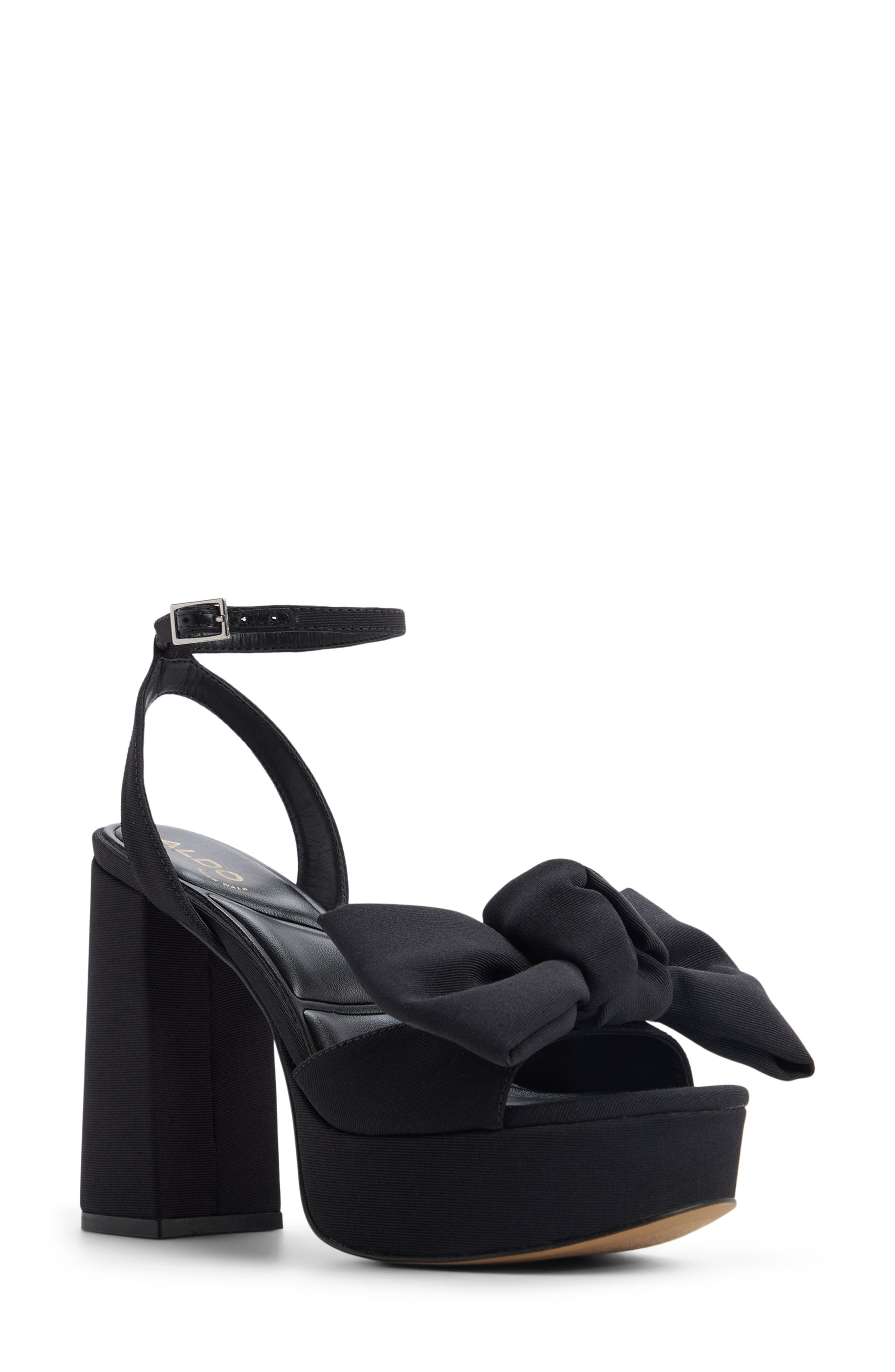 ALDO Luscious Ankle Strap Platform Sandal, Main, color, Black