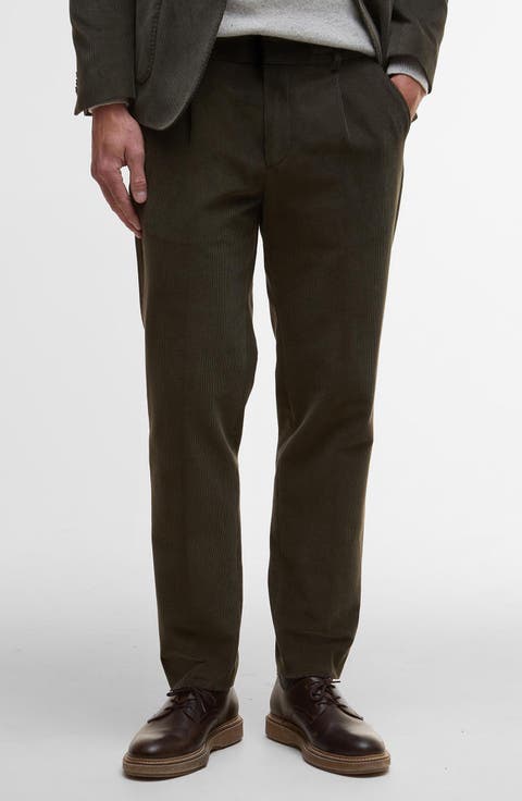 Wallington Pleated Stretch Corduroy Suit Pants