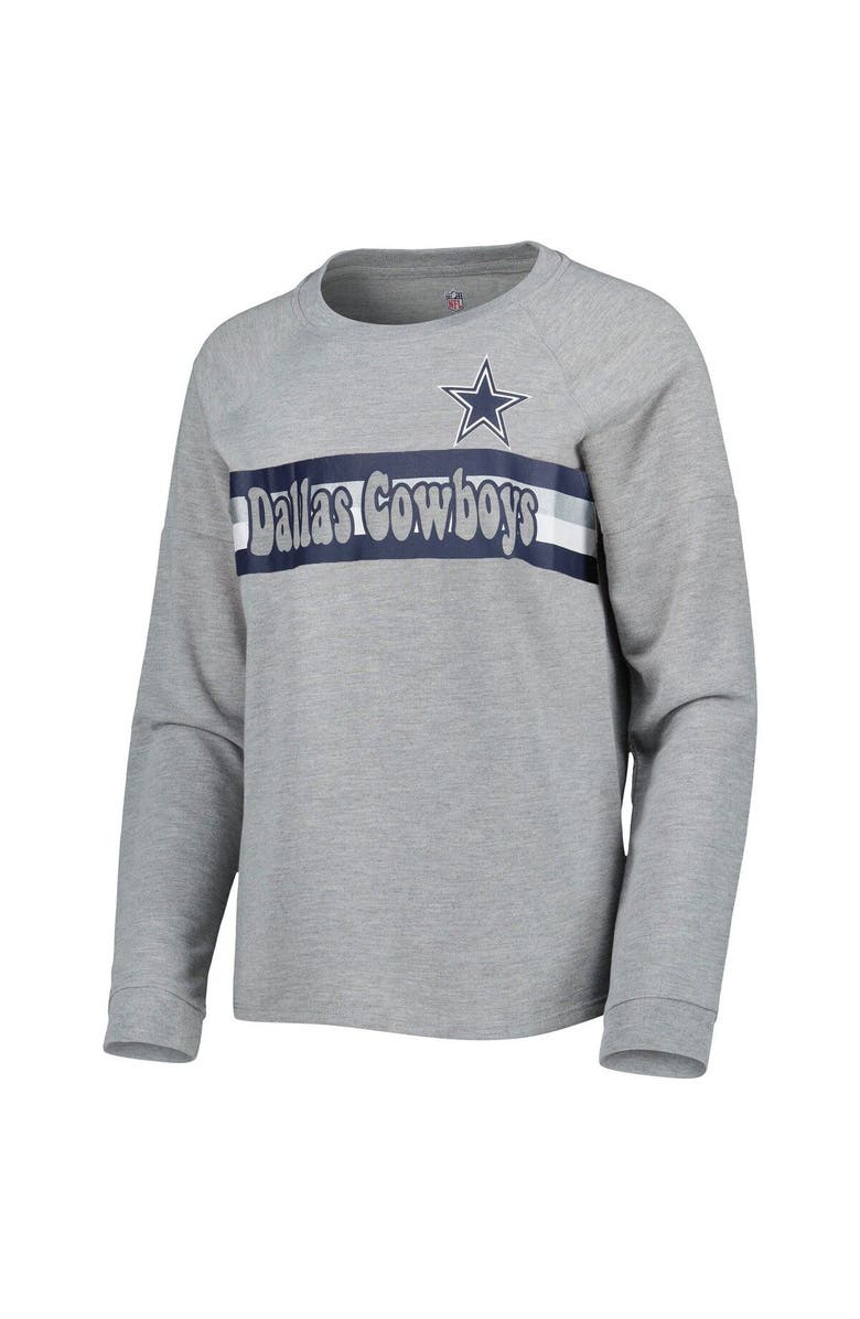 Outerstuff Juniors Heathered Gray Dallas Cowboys All Striped Up Raglan Long Sleeve T-Shirt, Alternate, color, 