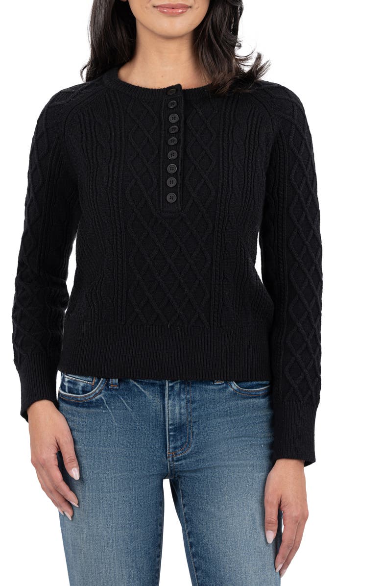 KUT from the Kloth Lacey Cable Henley Sweater, Main, color,