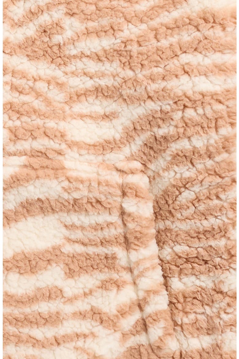 Kids' Just in Time Hooded Faux Shearling Quarter Zip Pullover, Alternate, color, ROSE BROWN