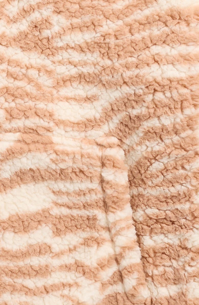 Billabong Kids' Just in Time Hooded Faux Shearling Quarter Zip Pullover, Alternate, color, Rose Brown