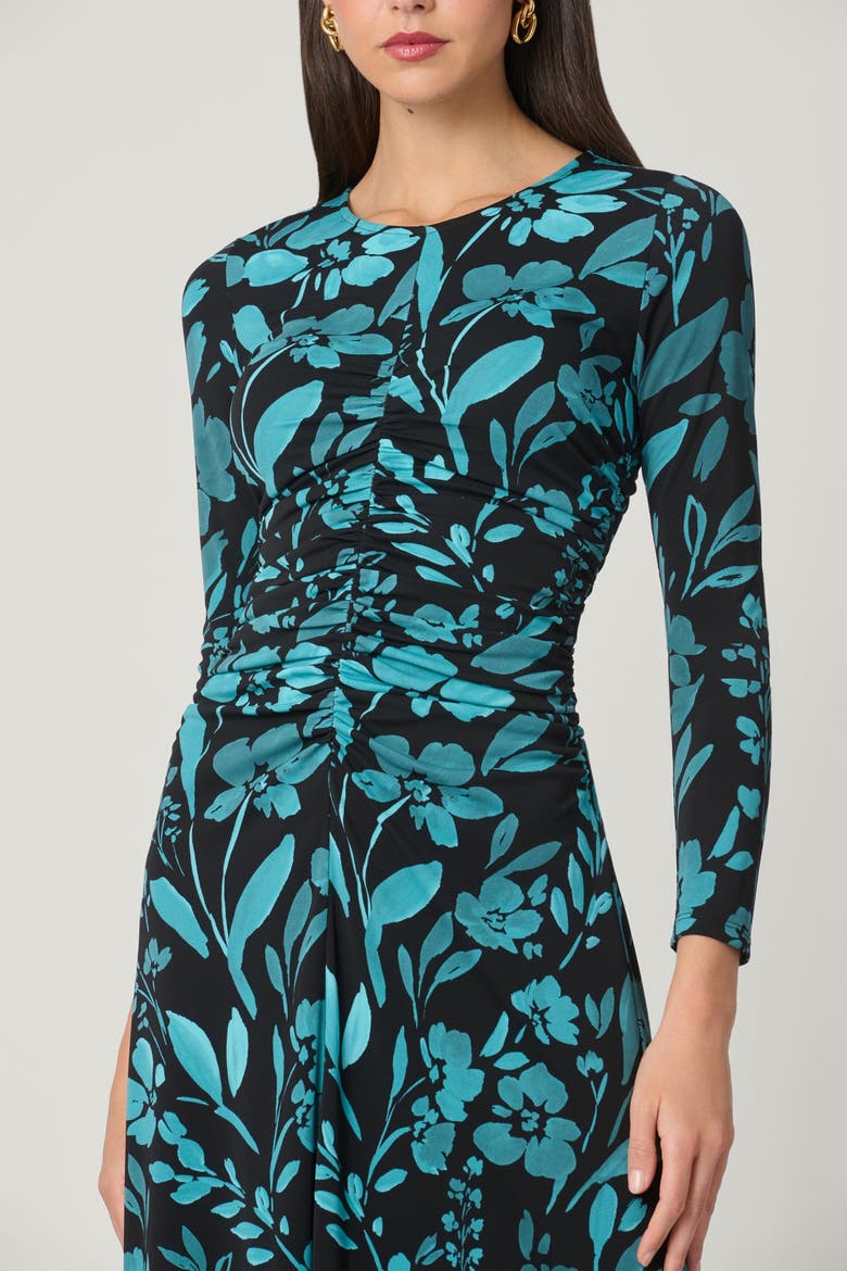 Max Highgate Floral Dress, Alternate, color, Jet/Teal