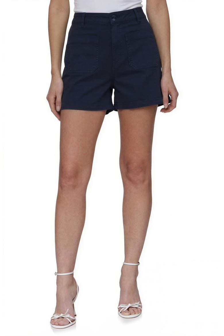 Patch Pocket Stretch Cotton Shorts, Main, color, NAVY