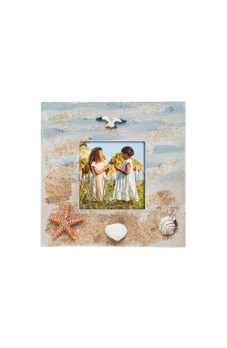 Beachcombers 3x3 Sandy Beach Resin Picture Frame, Main, color, Blue