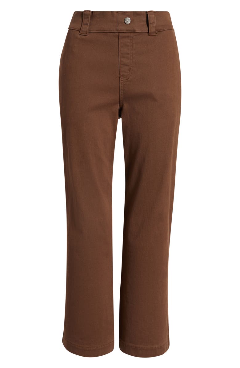 Hue Kick Flare Stretch Cotton Pull-On Pants, Alternate, color, Shaved Chocolate