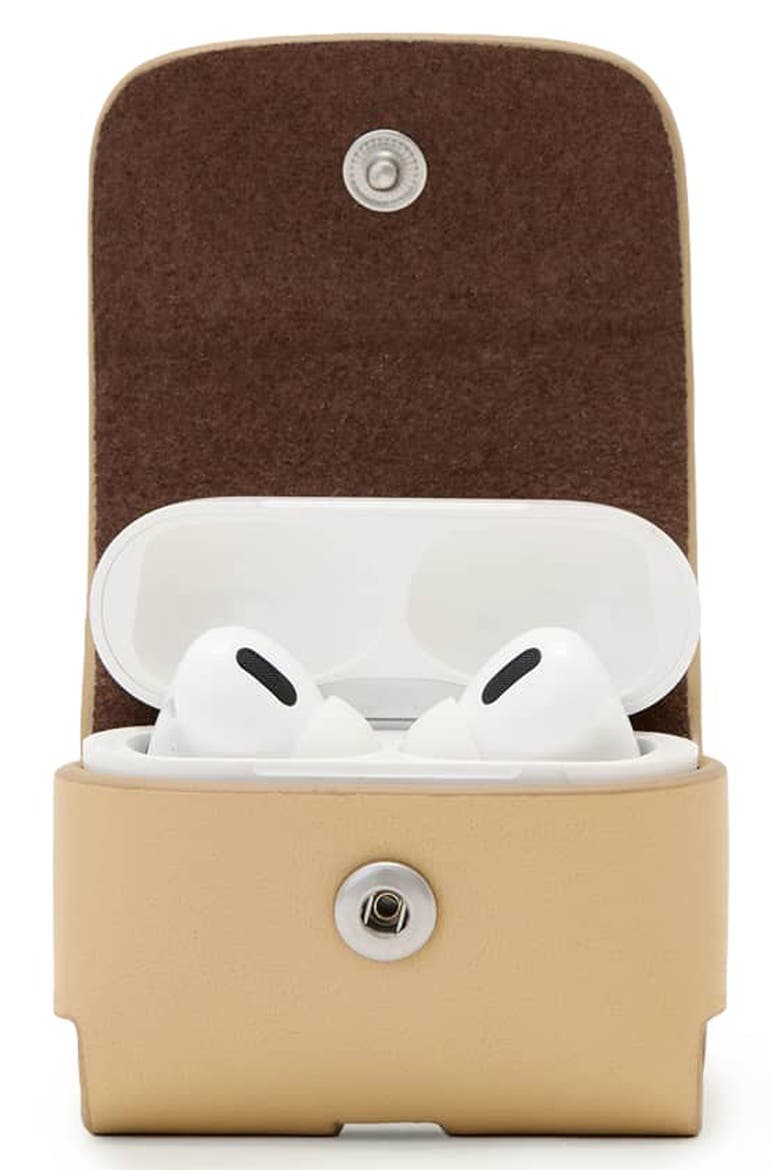 Hex Leather AirPod Case, Alternate, color, MELLOW YELLOW