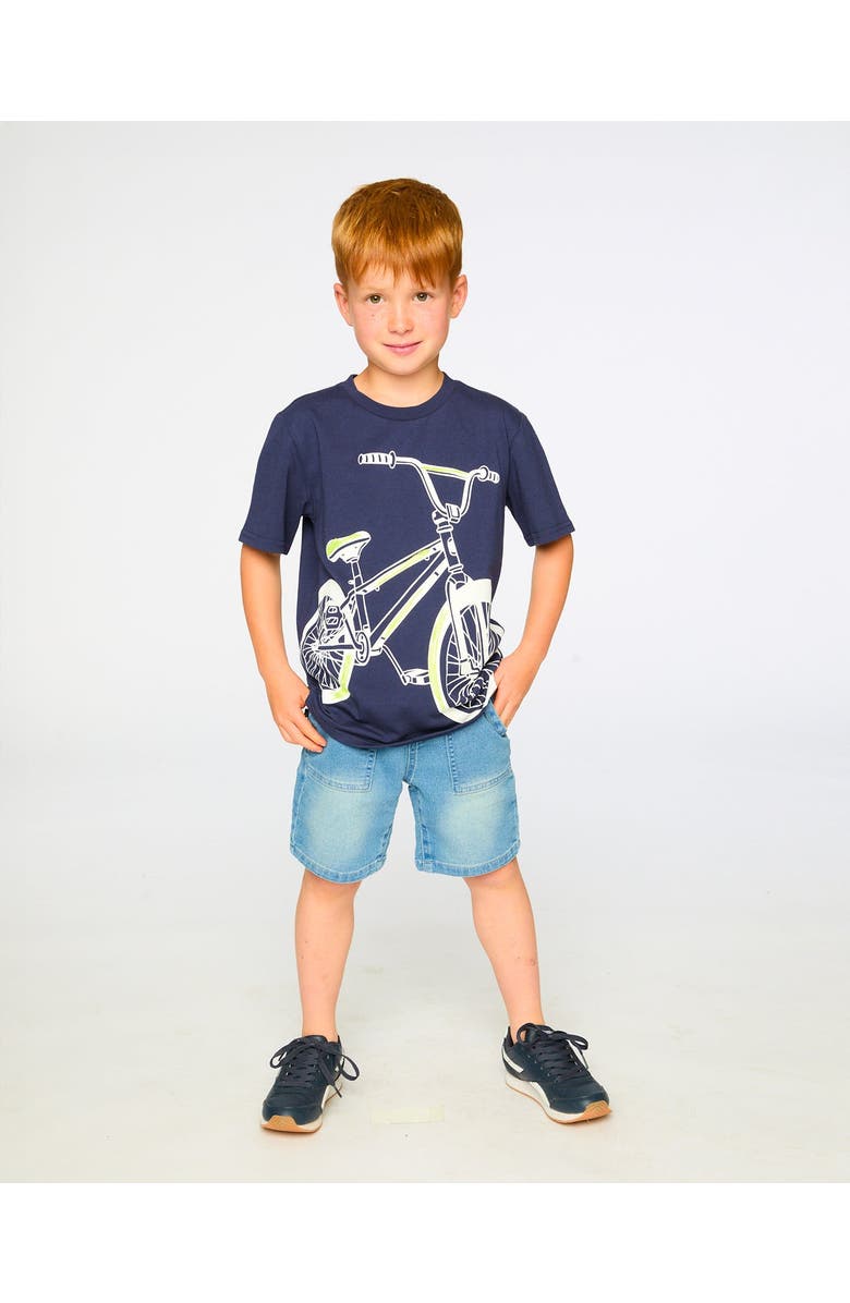 Deux par Deux Organic Cotton Jersey Bike T-Shirt, Alternate, color, Dark Blue