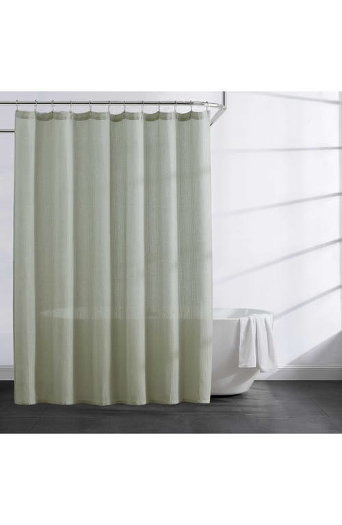 Kenneth Cole New York Waffle Textured Shower Curtain In Lt-pastel Green